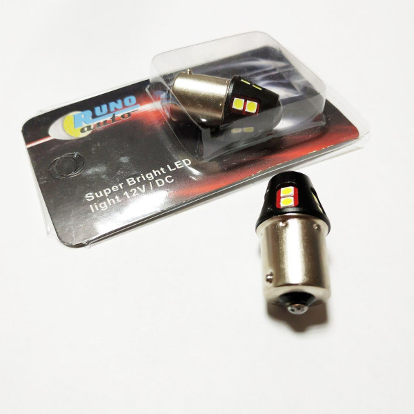 Лампочка в поворот BA15-3030-12SMD 1 контакт, цоколь BA15S (P21W)