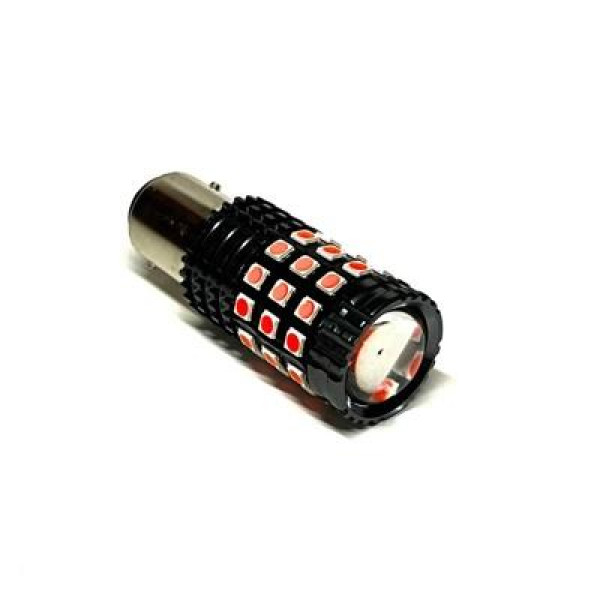Светодиод BA15-3030-45SMD красный и белый 1 контакт, цоколь BA15S (P21W)
