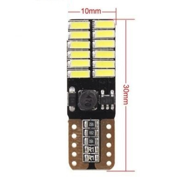 Светодиод габаритный T10 4014-24SMD Canbus Electrodeless, цоколь T10