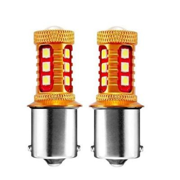 Светодиодные лампы в стопы и габариты BA15 3030-15SMD 1 контакт, цоколь BA15S (P21W)