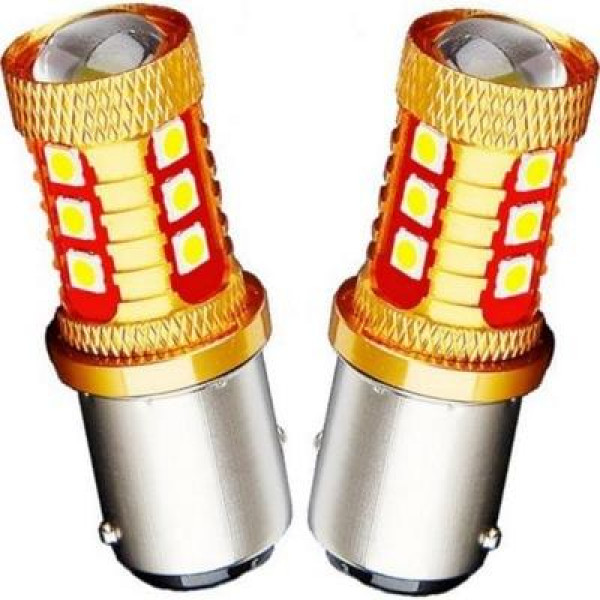 Светодиодные лампы в стопы и габариты BA15 3030-15SMD 1 контакт, цоколь BA15S (P21W)