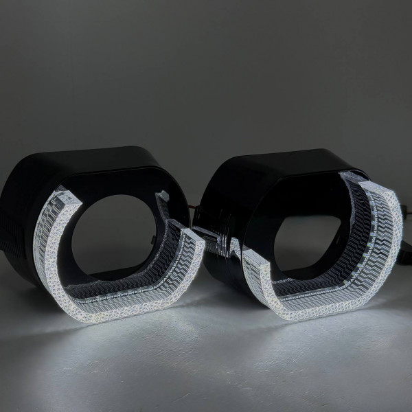 Маска для линзы 3" "Black Square" 038 с LED подсветкой (2 шт.)